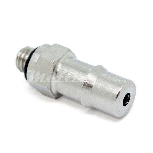 Brass Straight Male 1/4" Hose ID Barb - 10-32 UNF Male Nickel Plated, Single Barb Design