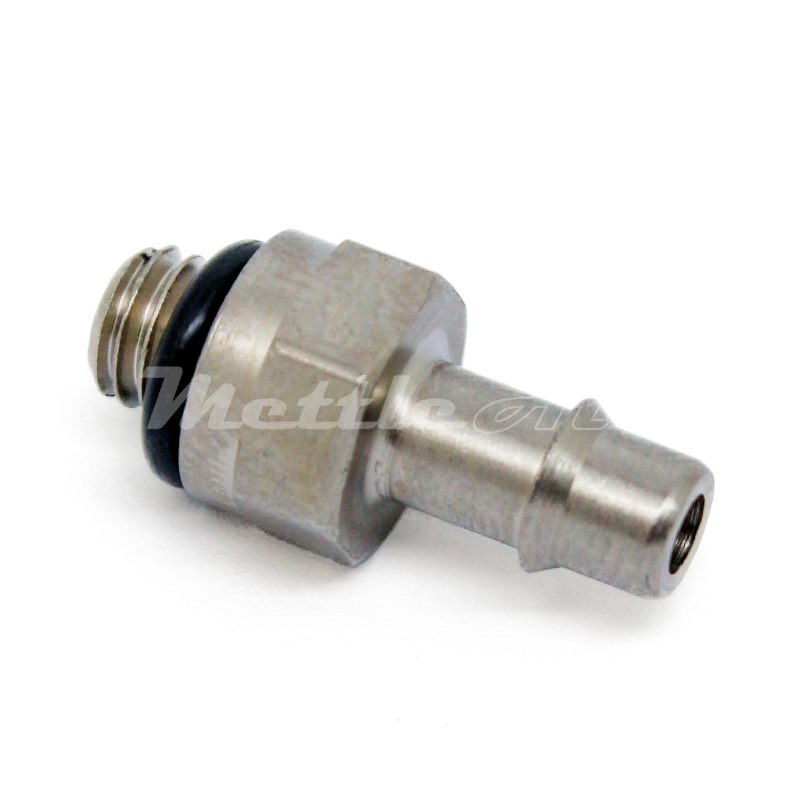 Nickel-Plated Brass Straight Male 5/32" Hose ID Barb - 10-32 UNF Male, Single Barb Design