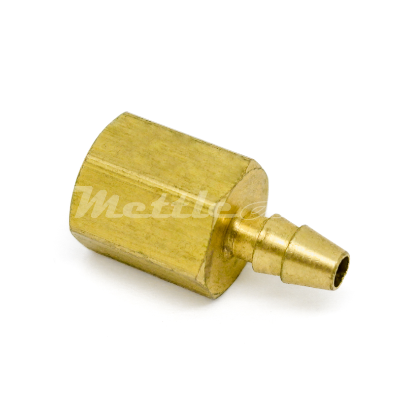 Brass Female Straight 0.17" Hose ID Barb - 1/8" NPT Female Double Barb Design