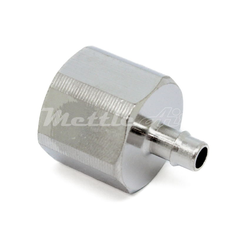 Nickel-Plated Brass Female Straight 0.17" Hose ID Barb - 1/4 NPT Female, Single Barb Design