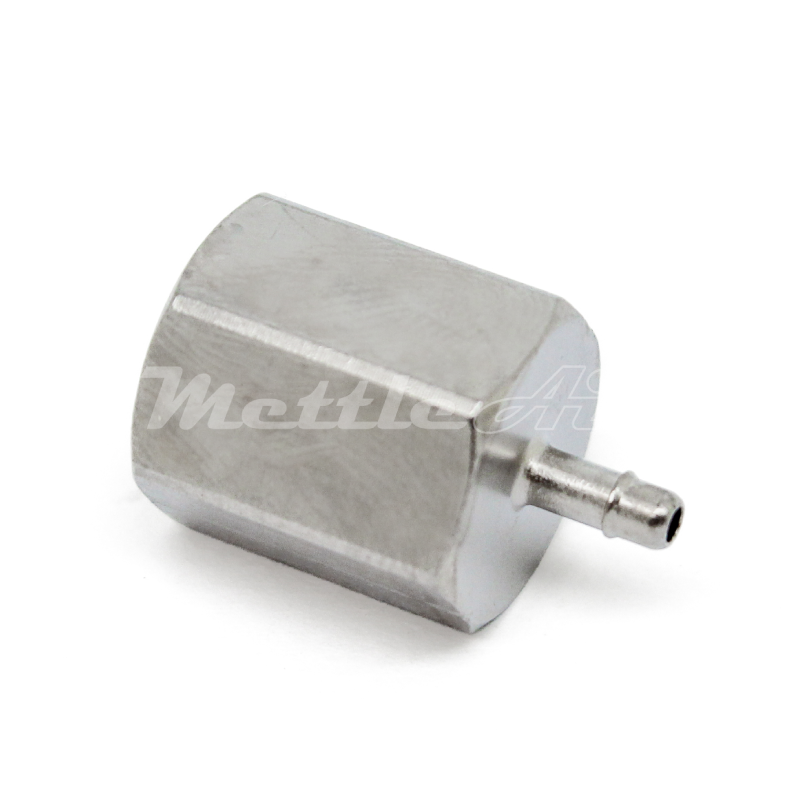 Brass Female Straight 1/16" Hose ID Barb - 1/8" NPT Female Nickel Plated, Single Barb Design