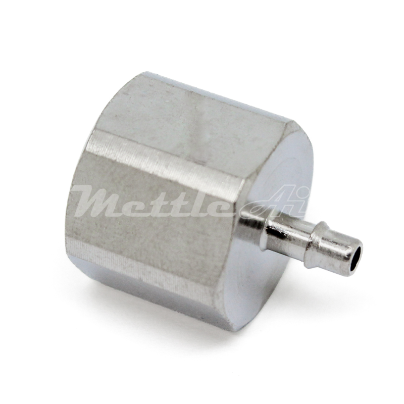 Brass Female Straight 1/8" Hose ID Barb - 1/4" NPT Female Nickel Plated, Single Barb Design