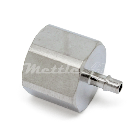 Nickel-Plated Brass Female Straight 1/8" Hose ID Barb - 1/4" NPT Female, Single Barb Design
