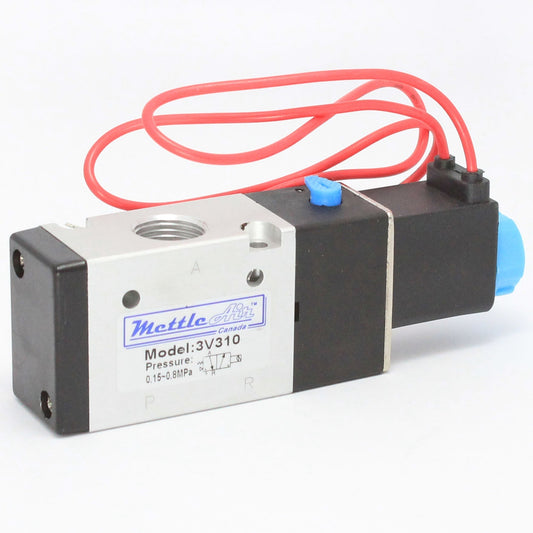 3 Way 2 Position NORMALLY CLOSED Valve 1/4" NPT Wire Leads Single Solenoid DC 24V