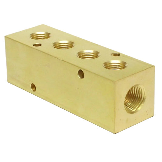BRASS Manifold 2 x 3/8" NPT IN - 4 x 1/4" NPT Out