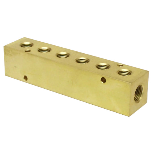 BRASS Manifold 2 x 3/8" NPT IN - 6 x 1/4" NPT Out