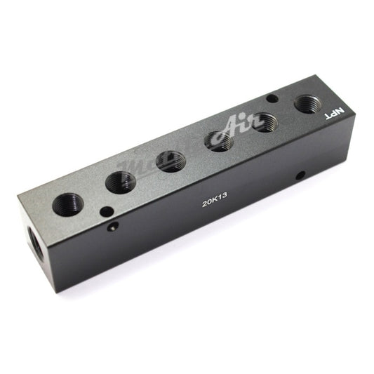 Manifold 2 x 1/4" NPT  IN - 6 x 1/4" NPT Out WIDE (1.5" Centre to Centre) 90° Output Ports