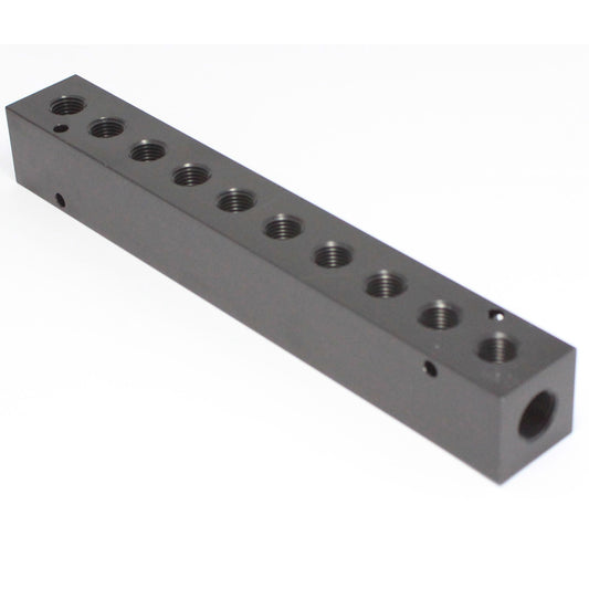 Wide Manifold 2 x 1/2" NPT IN - 10 x 1/4" NPT OUT 1.5" Center Port Distance