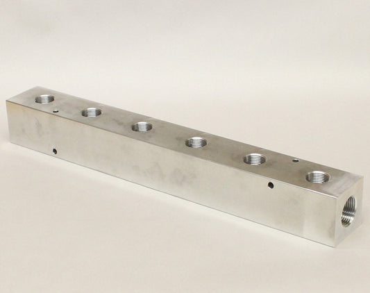 Manifold 2 x 1" NPT IN - 6 x 3/4" NPT Out (3" Centre to Centre)