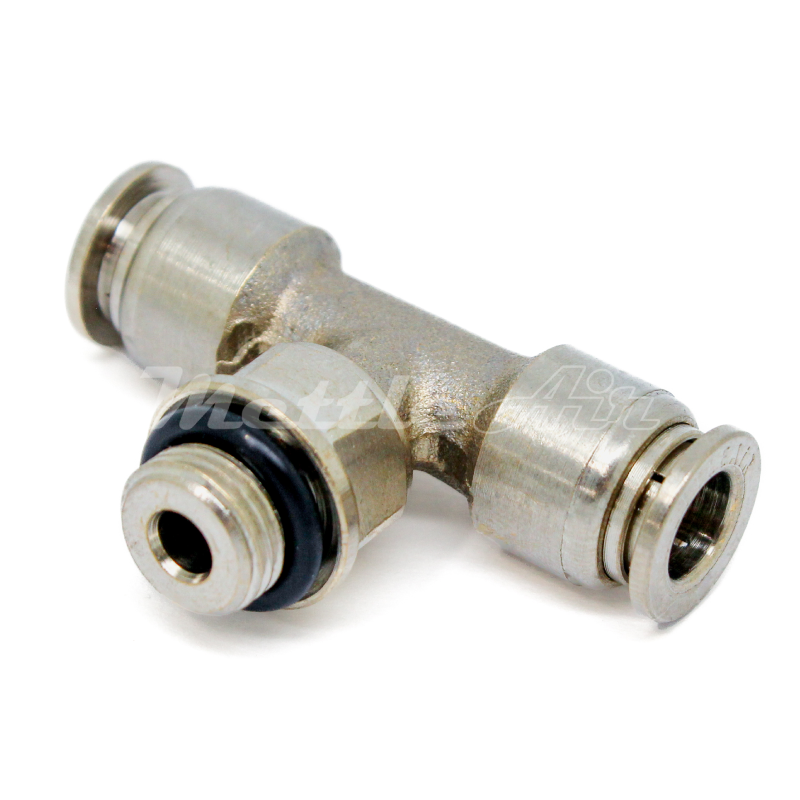 Nickel Plated Brass Push to Connect Male Branch Tee 6 mm OD - 3/8" BSPP (G)