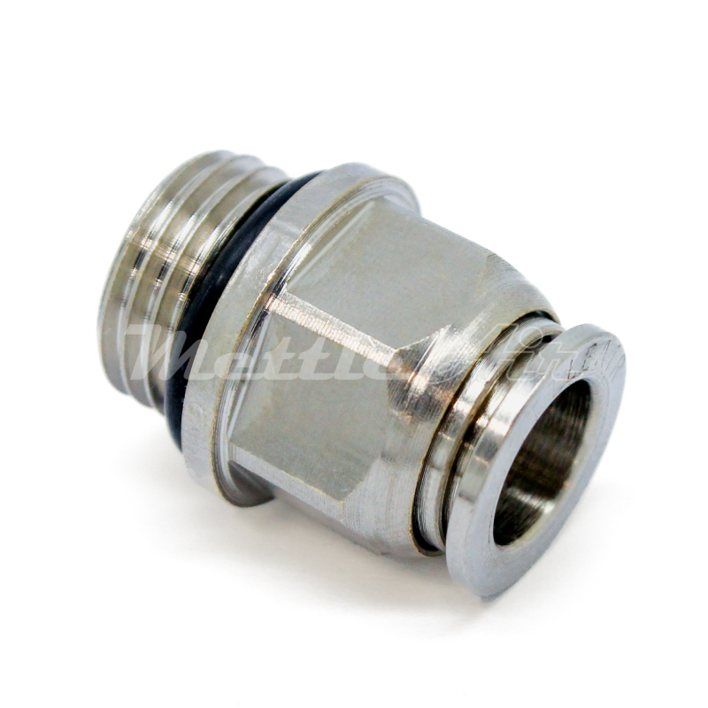 Raccord droit nickelé Push to Connect, diamètre extérieur 8 mm - 1/4" BSPP (G) mâle