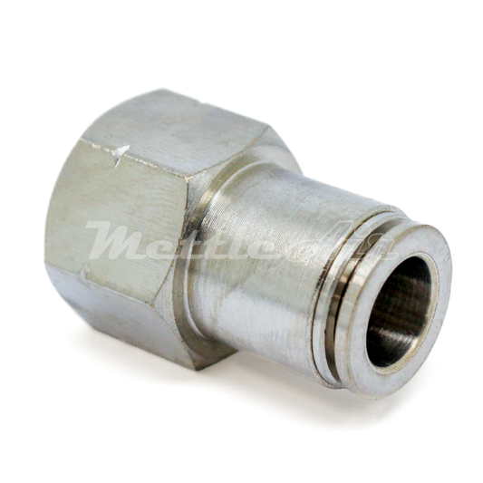 Nickel-Plated Brass PTC Female Straight Fitting 3/8" OD - 1/2" BSPP (G)