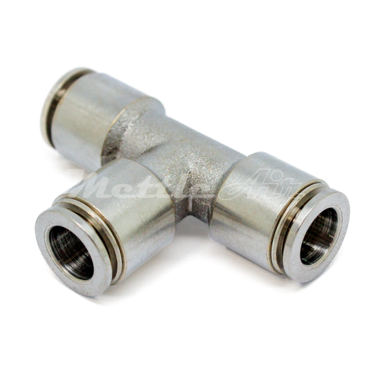 Nickel-Plated Brass PTC T Union Fitting 3/8" OD - 3/8" OD