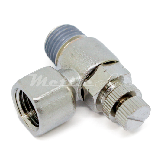 Nickel-Plated Brass Elbow Speed Control Male-Female 3/8" NPT