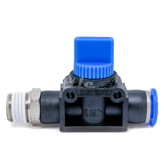 Composite PTC 3 Way Hand Valve Union Fitting 1/4" OD x 1/8" NPT Male Thread
