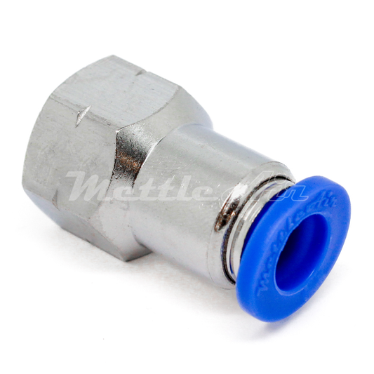 Raccord femelle droit à pousser pour connecter, diamètre extérieur 6 mm - 3/8" NPT femelle
