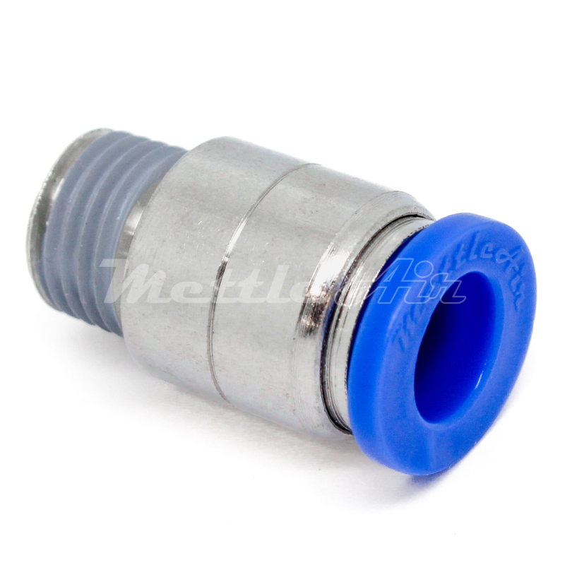 Composite PTC Straight Round Connector 3/16" OD - 1/8" NPT Male