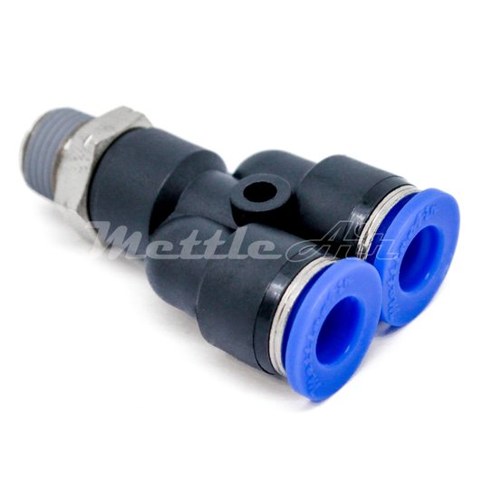 Push to Connect Male Y Fitting 12 mm OD - 1/2" BSPT (R) Male