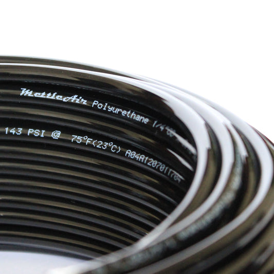 PU Tubing 6 mm OD 100 meters (328 ft) BLACK
