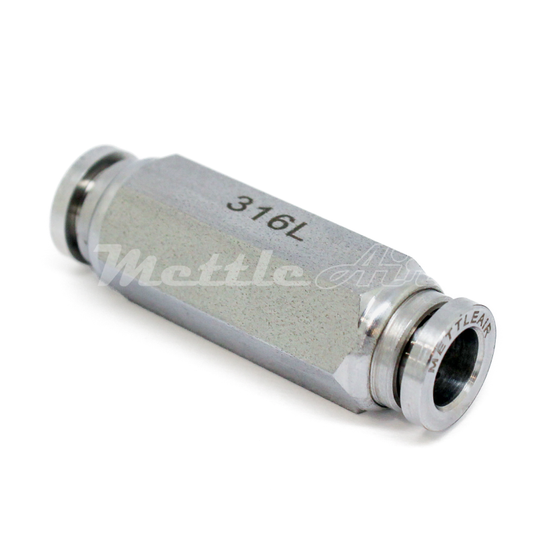 Stainless Steel 316L PTC Check Valve Union 14 mm OD - 14 mm OD