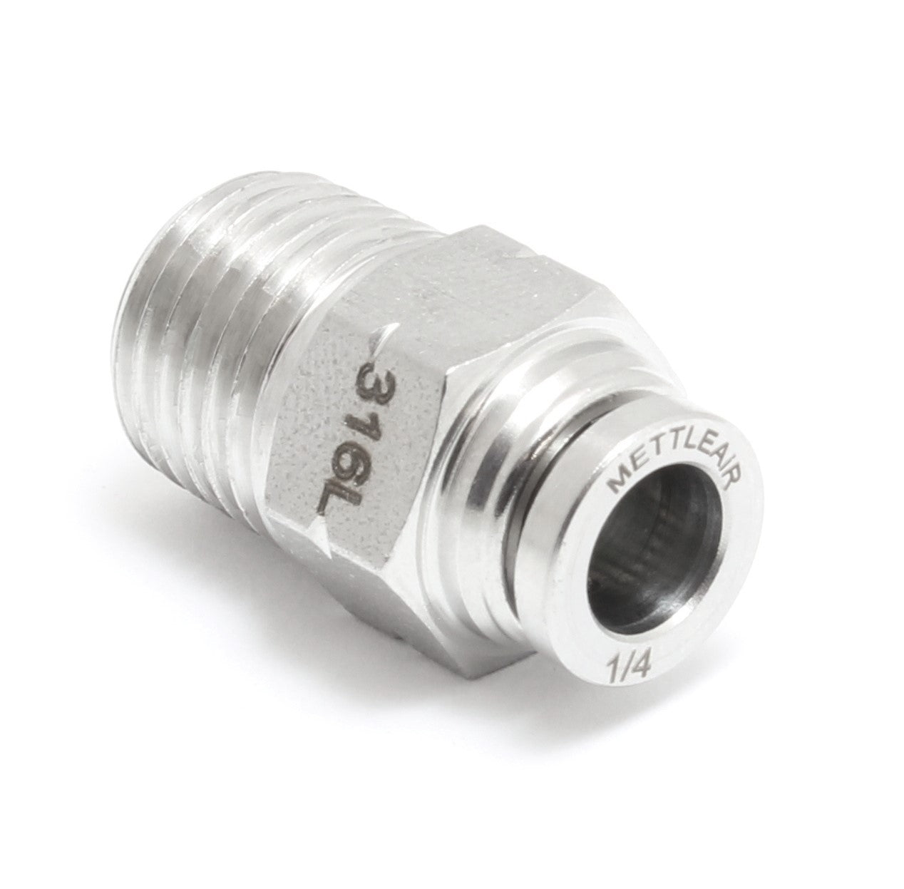 316L Stainless Steel Straight Push To Connect Fitting 10 mm OD x 1/8" NPT Male