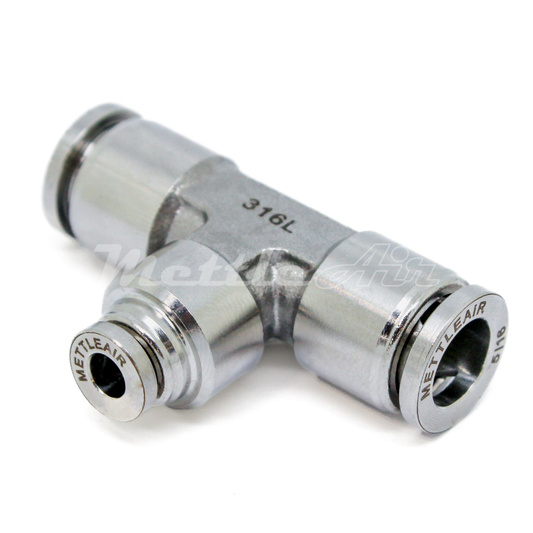 Stainless Steel 316L PTC REDUCER Tee Fitting 6 mm OD - 4 mm OD