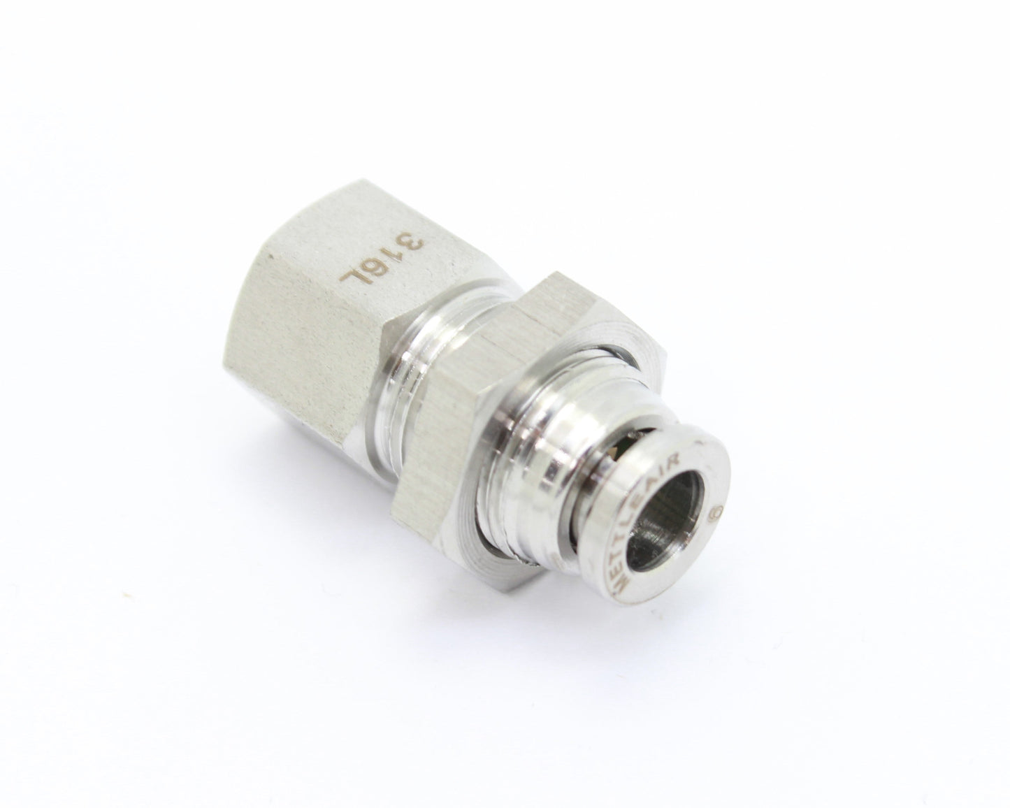 SS 316L PTC Bulkhead Female Straight 6 mm OD - 1/8" BSPP (G) Thread