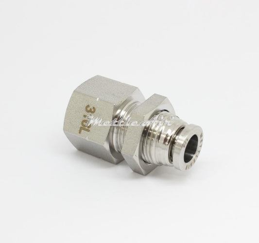 SS 318L PTC Bulkhead Female Straight 8 mm OD - 1/4" NPT