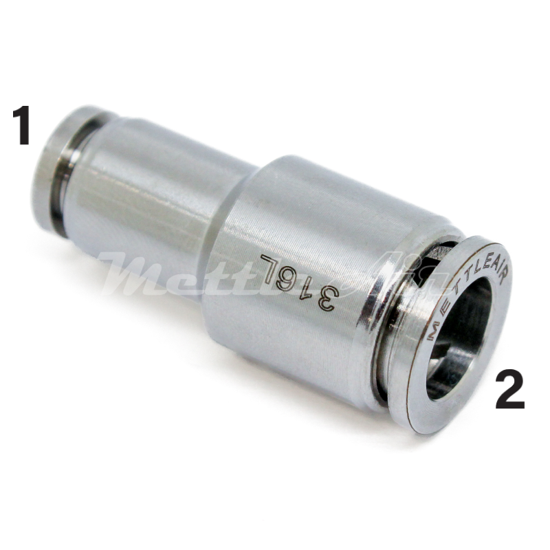 Stainless Steel 316L PTC REDUCER Union Fitting 1/4" OD - 5/32" OD