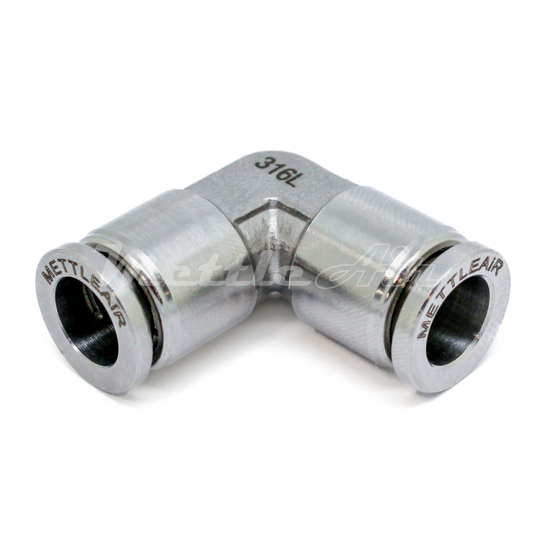 Stainless Steel 316L PTC Union Elbow Fitting 3/16" OD