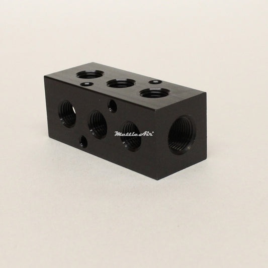 Distribution Manifold 2 x 3/8" NPT IN - 6 x 1/4" NPT Out 3 Station 90 Degree Junction