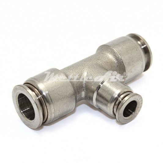Nickel-Plated Brass PTC T Union Fitting 3/8" OD - 1/4" OD REDUCER