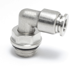 Push to Connect Nickel Plated 90° Elbow Fitting 1/4" OD - 1/4" BSPP (G) Male