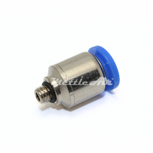 Push to Connect Straight Round Connector 1/4" OD - 10-32 UNF Male