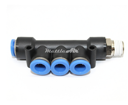 Push to Connect Inline Branch Manifold Union Fitting 8 mm OD x 6 mm OD x 1/4...