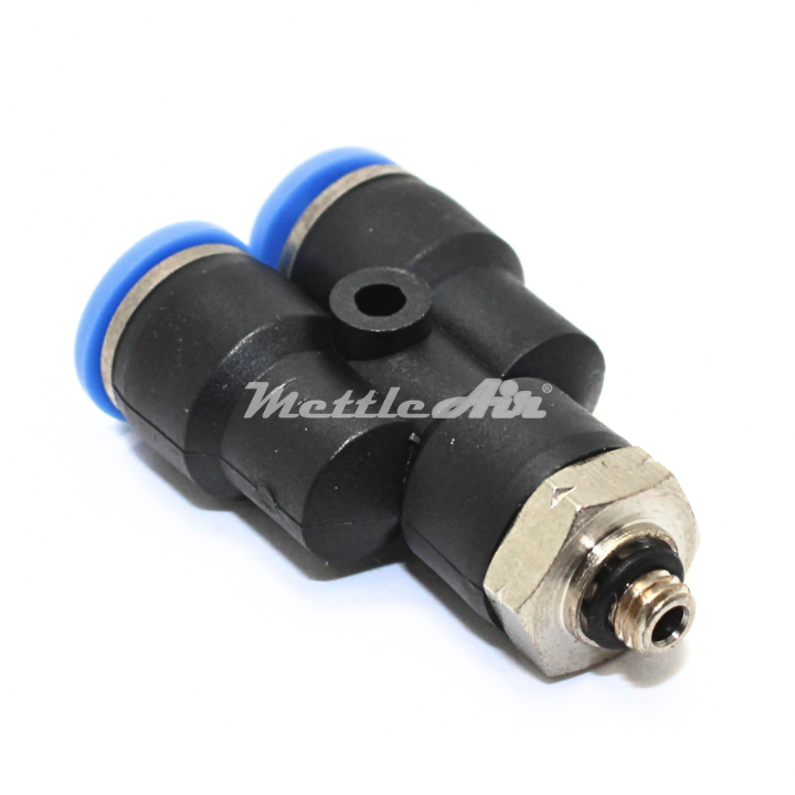 Push to Connect Male Y Fitting 6 mm OD - M5 x 0.8 Male