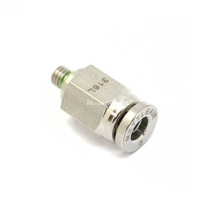 316L Stainless Steel Straight Push To Connect Fitting 5 mm OD x 10-32 UNF Male