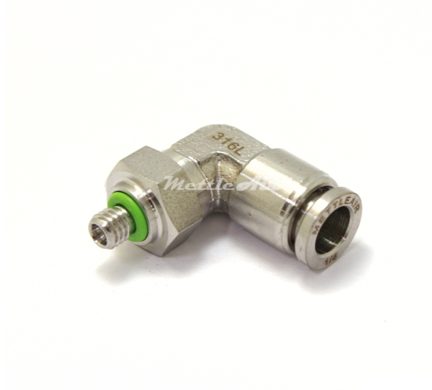 316L Stainless Steel Elbow Push To Connect Fitting 5/32" OD x M6 x 1.0 Male