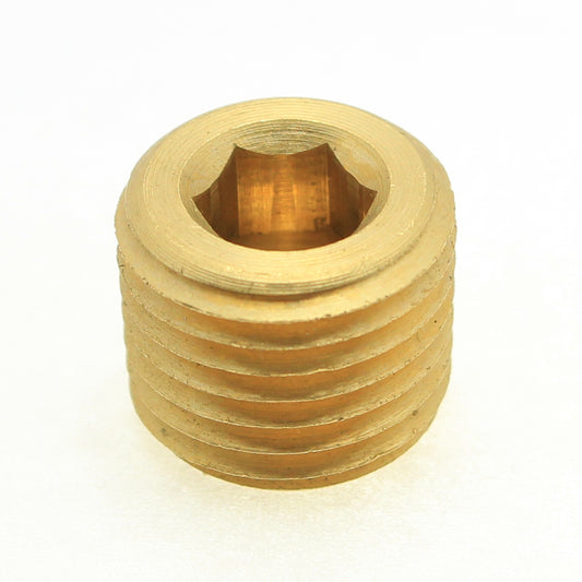 Brass Internal Hex Pipe Plug 1/4" NPT Male