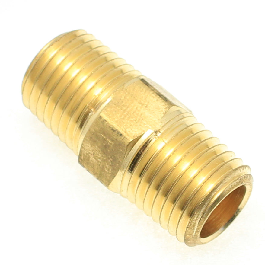 Brass Hex Pipe Nipple 1/4" NPT Male - 1/4" NPT Male