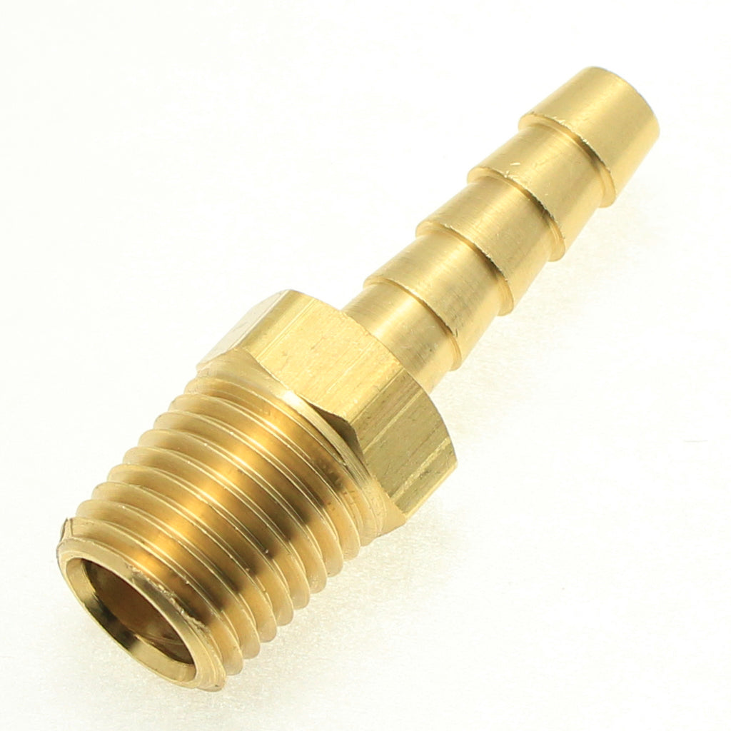 Brass Straight Male 5/16" Hose ID Barb - 3/8" NPT Male