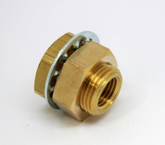 Brass Straight Female 1/4" NPT Bulkhead SHORT