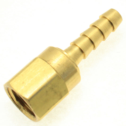 Brass SWIVEL Straight Female 3/8" Hose ID Barb - 1/4" NPT Female