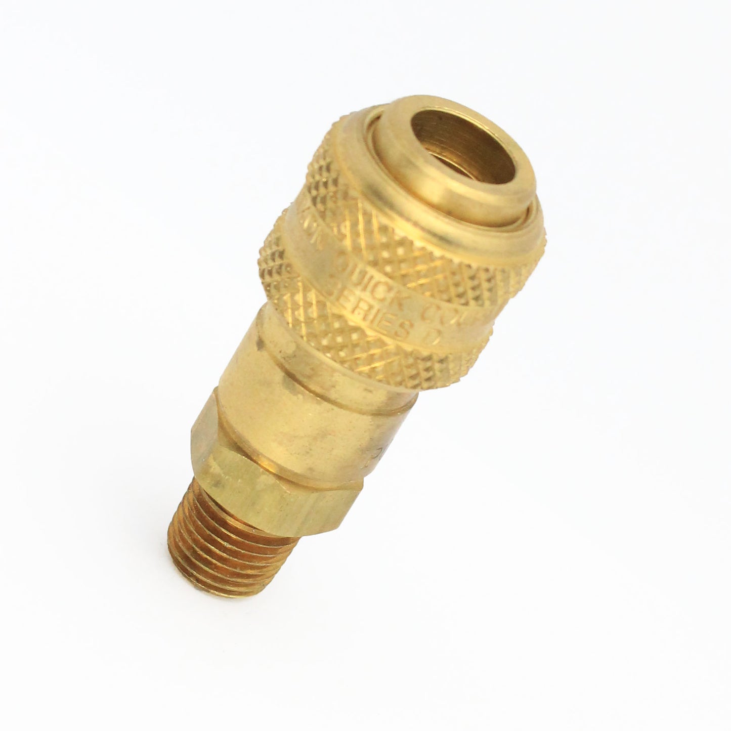 1/4" Body x 3/8" NPT Male Automatic Industrial Interchange Coupler Brass