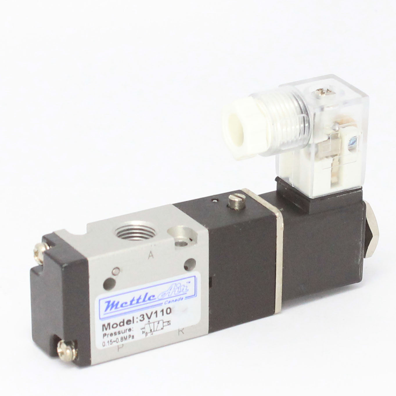 3 Way 2 Position NORMALLY OPEN Valve 1/8" NPT DIN Connector Single Solenoid AC 24V