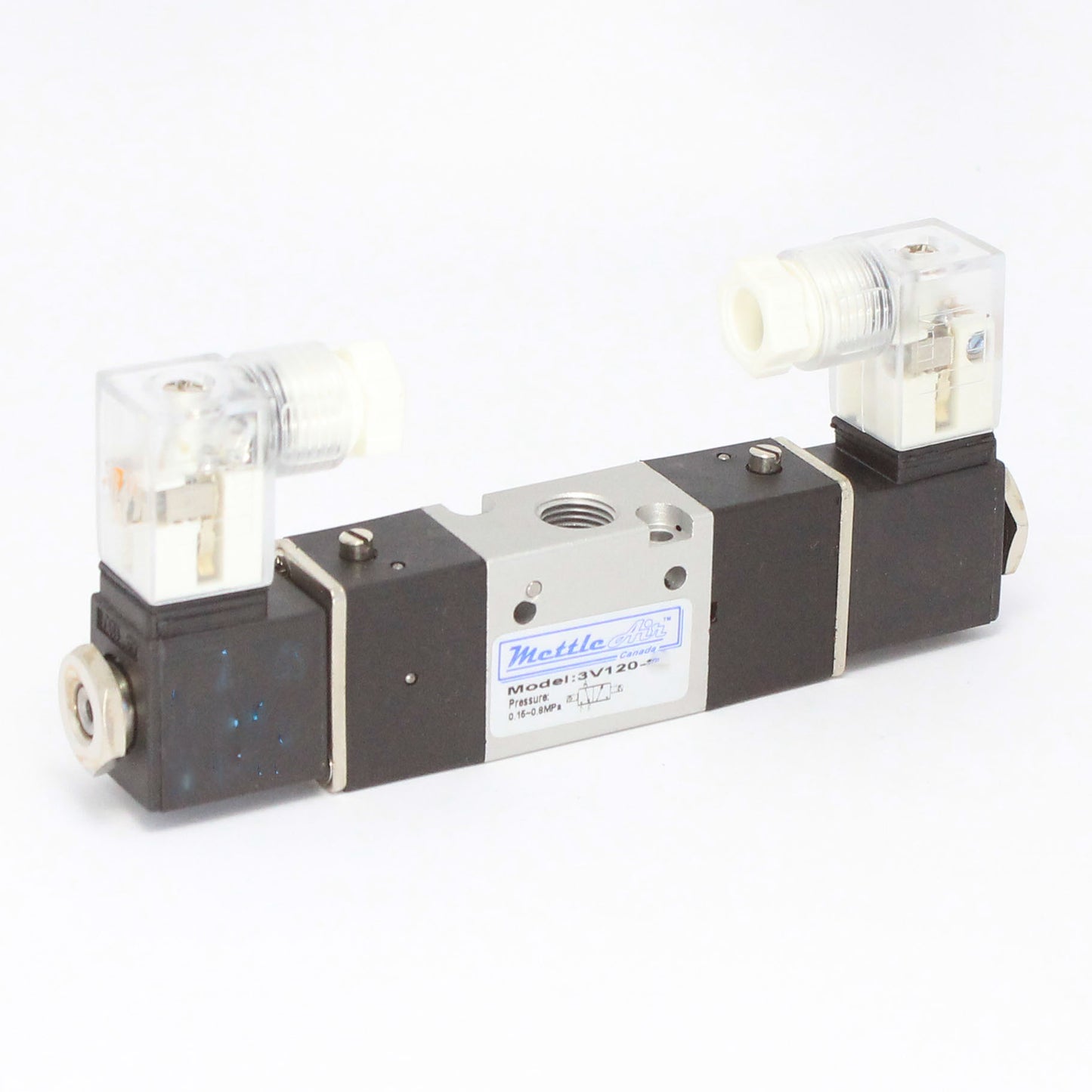 Vanne 3 voies 2 positions normalement fermée, connecteur DIN 1/8" NPT, double solénoïde, CA 110 V