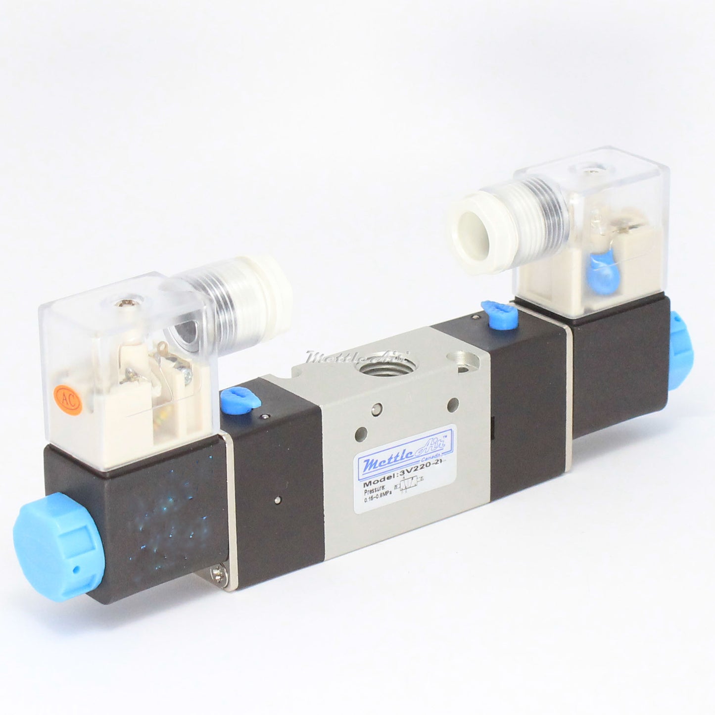 3 Way 2 Position NORMALLY CLOSED Valve 1/4" NPT DIN Connector Double Solenoid AC 110V