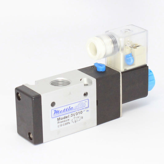 3 Way 2 Position NORMALLY CLOSED Valve 3/8" NPT DIN Connector Single Solenoid DC 24V