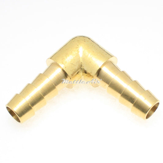 Brass 90 Elbow Union 1/8" Hose ID Barb - 1/8" Hose ID Barb Nickel Plated, Single Barb Design