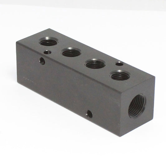 Aluminum Manifold 2 x 3/8" NPT IN - 4 x 1/4" NPT Out